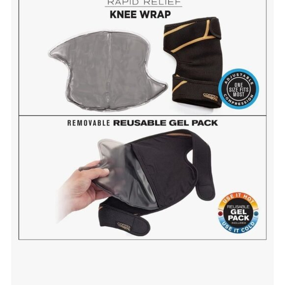 Copper Fit Rapid Relief Knee Wrap With Hot & Cold Gel Pack - Picture 3 of 3